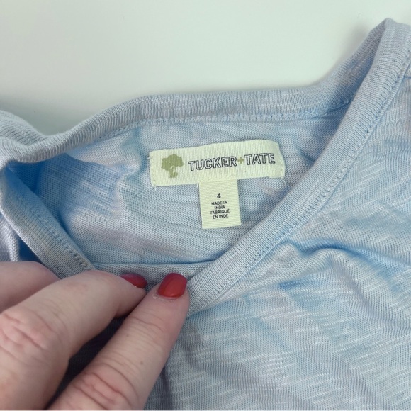 Tucker and Tate Girls Ruffle Peplum Blue Heathered Tank Top sz 4 - Picture 4 of 5